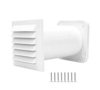 Wall Ventilation Kit - 5.51 inch ABS Rainproof Slats | Passive Exhaust Fan Cover with Air Filter | Laundry Room Bathroom Kitchen Ventilation. Adjustable Design, Suitable