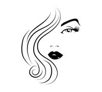 Wall Vinyl Sticker Decor Beauty Hair Salon Woman Model Sex Appeal Girl Eye Lips 54x69.8cm It Won't Fall Off Large Black