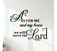 Wall Vinyl Sticker Decor Bible Verse Christian Quotes As for Me and My House 54.6x65.5cm Car Body Decoration Black