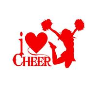 Wall Vinyl Sticker Decor Cheerleaders Quote Sports Fan Cheerleading 81x117.9cm Art Mural Painting Extra Large red