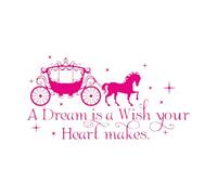 Wall Vinyl Sticker Decor Cinderella Dream is A Wish Your Heart Makes The Girl 30x58.3cm Do not Damage The Wall Surface Rosered