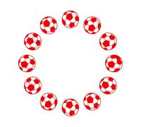 Wall Vinyl Sticker Decor Circle Soccer Balls Team Game Sport Stadium 54x54.7cm Removable Without Leaving Glue Red