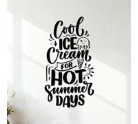 Wall Vinyl Sticker Decor Cool ICE Cream for HOT Summer Days 35x64.7cm Multi Color Selection Black