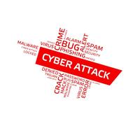 Wall Vinyl Sticker Decor Cyber Security Attack Hacker Words Cloud 48x72.8cm Equipped with Transfer Film kit Large red