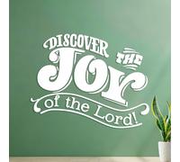 Wall Vinyl Sticker Decor Discover Joy Christian Love Bible Verses Home 35x44.1cm Can Modify and add Information White