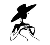 Wall Vinyl Sticker Decor Fashion Store Mannequin Hat Beauty Salon Clothing Boutique Clothing Store Dressing Room 51x64.4cm Easy Installation Black