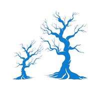 Wall Vinyl Sticker Decor Halloween Decoration Spooky Dead Tree 54x58.3cm Multi Color Selection Blue