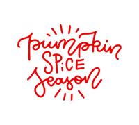 Wall Vinyl Sticker Decor Hand Drawn Linear Lettering Quote Pumpkin Spice Season Simple and Poster Cursive with Rays 60.8x82.6cm Can Modify and add Information Red