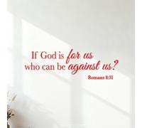 Wall Vinyl Sticker Decor If God is for us who can be Against us Romans 8:31 27x84.4cm Tattoo Culture Red