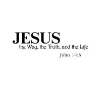 Wall Vinyl Sticker Decor Jesus is The Way The Truth and The Life John 14:6 Christian Bible Verse Inspirational Quotes 23x67.8cm Waterproof Small Black