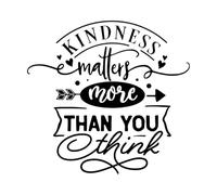 Wall Vinyl Sticker Decor Kindness Matters Typography 67.2x71cm Do not Damage The Wall Surface Black