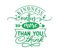 Wall Vinyl Sticker Decor Kindness Matters Typography 67.2x71cm Wall beautification Green