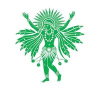 Wall Vinyl Sticker Decor Lakota Sioux Sun Dance 42x45.4cm Window Decals Green