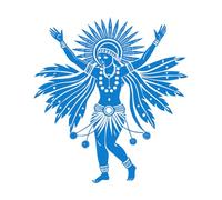 Wall Vinyl Sticker Decor Lakota Sioux Sun Dance 67.2x72.6cm Personalized Customization Blue