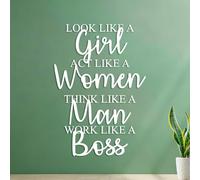 Wall Vinyl Sticker Decor Look Like a Girl act Like a Lady Think Like a Man Work Like a boss 54.6x78.7cm Multi Color Selection White