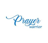 Wall Vinyl Sticker Decor Prayer Warrior Text 28x75.5cm Do not Damage The Wall Surface Blue