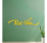 Wall Vinyl Sticker Decor Pura Vida Costa Rica Spanish Latin America 36.4x156.2cm Wall beautification Yellow
