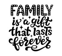 Wall Vinyl Sticker Decor Quote Words Family is a Gift That Lasts Forever 36x37.6cm Art Decoration Black