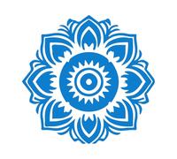 Wall Vinyl Sticker Decor Radiant Mandala Silhouette Design 42x43.2cm Window Decals Blue