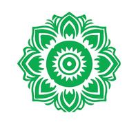 Wall Vinyl Sticker Decor Radiant Mandala Silhouette Design 67.2x69.1cm Do not Damage The Wall Surface Green
