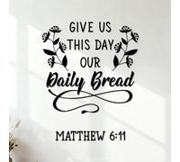 Wall Vinyl Sticker Decor Religious Quote Words Bible Verse Matthew 54.6x67cm Glass Stickers Black