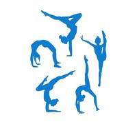 Wall Vinyl Sticker Decor Silhouette Gymnasticsnasts Gymnastics Sports Athlete Girls 81x111.6cm Do not Damage the wall Surface Extra Large Blue