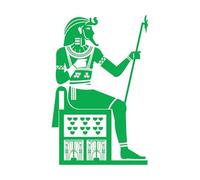 Wall Vinyl Sticker Decor Silhouettes of King and Queen on Egyptian Papyrus offering Sacrifices to The Gods Ancient Egyptian Gods 36x55.9cm Car Body Decoration Green