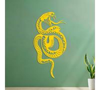 Wall Vinyl Sticker Decor Snake Wild Animal Snake 40.8x81.9cm Wall beautification Yellow