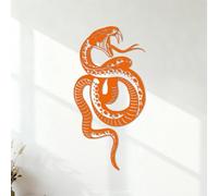 Wall Vinyl Sticker Decor Snake Wild Animal Snake 53x106.5cm Self Adhesive Orange
