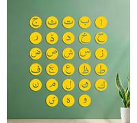 Wall Vinyl Sticker Decor The 28 Basic Letters of the Arabic Alphabet 35x40.8cm Easy Installation Yellow