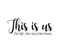 Wall Vinyl Sticker Decor This is Our Family Our Life Story Introduction 33x85.5cm Removable Without Leaving Glue Large Black
