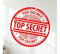 Wall Vinyl Sticker Decor Top Secret Spy Stamp Confidential Private 42x42cm Glass Stickers Red