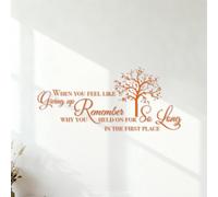 Wall Vinyl Sticker Decor When You Feel Like Giving up Remember why You held on for so Long in The First Place 34x76.7cm Do not Damage the wall Surface Orange