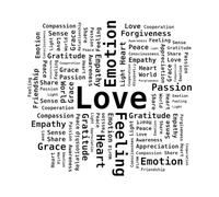 Wall Vinyl Sticker Decor Word Cloud Love Passion Heart Gratefulness 36x38.1cm Removable Without Leaving Glue Black