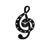 Wall Watch Clock Musical Note Wall Clock Home Music Notes With Piano Keys Wall Clock Slq808 (Black, 17X30cm)