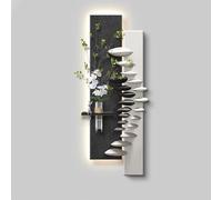 Wall with Luminous Design, Sandstone 3d Wall Decor Art Painting with Hydroponic Space, LED Decorative Hanging Painting for Entryway, Living Room, Corridor(Black1,37 * 100cm/14.5 * 39.3in) (Black