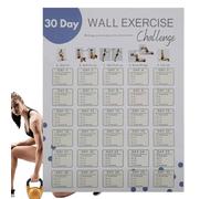 Wall Workout Planner 30 Days | Fitness Challenge Worksheet Home Gym Log Sheet,Wall Blank Exercise Planner Poster For Youth Women Teenagers Men