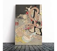 Wall Yoshitoshi Taiso Vintage Japanese Oriental Art (6) Canvas Print | Gallery Wrapped 30mm Frame Wall Art | 20x14 inches | Ready to Hang | Asian Picture | Living Room Bedroom Lounge Office