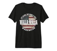 Walla Walla Washington, Vintage American Flag Premium T-Shirt