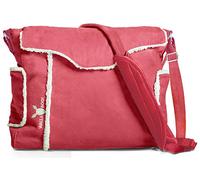 Wallaboo Nappy Changing Bag, Durable Faux Suede (Include Changing Pad, Bottle Case, Accessory Pouch) - Warm Red