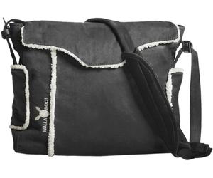 Wallaboo Nappy Changing Bag, Stylish & Durable Faux Suede, Included Changing Pad, Bottle Case, Accessory Pouch, Black