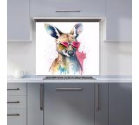 Wallaby In Pink Glasses Kitchen Splashback Warren Reed - Designer Multi 700mm x 650mm