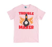 Wallace and Gromit Feathers McGraw Trouble Maker Light Pink T Shirt