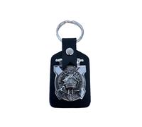 Wallace Clan Crest Pewter & Leather Keyring Key Fob