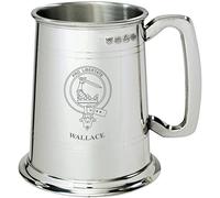 Wallace Clan Crest Tankard 1 Pint Pewter