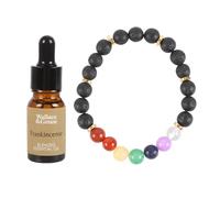 Wallace & Green Chakra Lava Bracelet with Aromatherapy Oil | Anxiety Gifts for Women, Crystal Bracelet, Anxiety Bracelet, Healing Bracelet for Women, Aromatherapy Gift for Women - Stress Relief