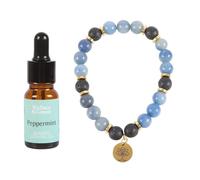 Something Different Inner Peace Blue Lace Agate Crystal Essential Oil Bracelet, Blue