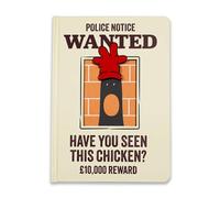 Wallace & Gromit Half Moon Bay Feathers McGraw Wanted Poster | A5 Hardcover Lined Notebook with Die Cut Reveal | Journal Stationery Notepad | Official Aardman Merchandise | Novelty Gift