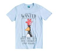 Wallace & Gromit Men's Feathers McGraw Wanted Poster T-Shirt in Pale Blue | Size: Medium Wallace & Gromit Pale Blue M