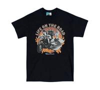 Wallace & Gromit Men's Life On The Road Biker Back Print T-Shirt in Black | Size: Medium Wallace & Gromit Black M